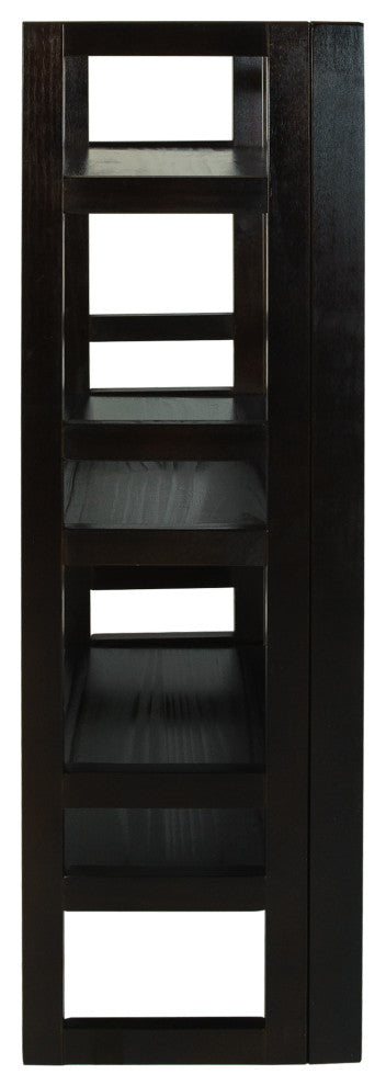 3 Shelf Folding Bookcase, Espresso, Small, 3 Shelf