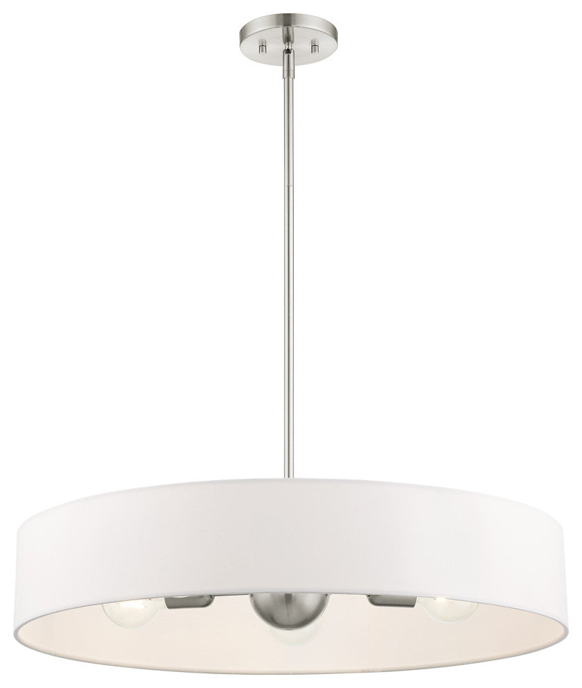 Livex Lighting Venlo 5 Light Brushed Nickel Drum Pendant