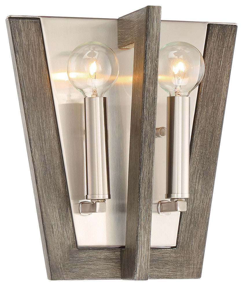 Westend 2 Light Wall Sconce, Satin Platinum