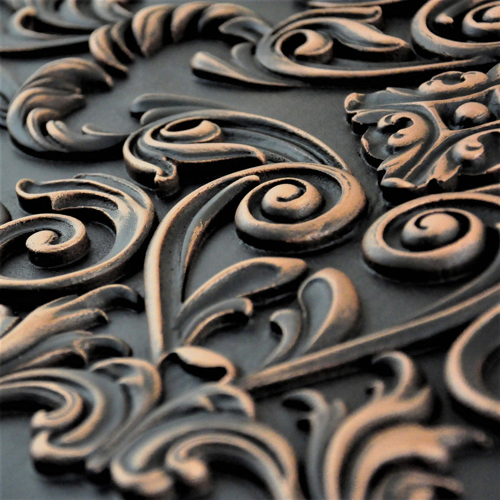 Cypress Oil Rubbed Bronze Matte Finish 16: x 24"Hand Made Metal Mural Tile