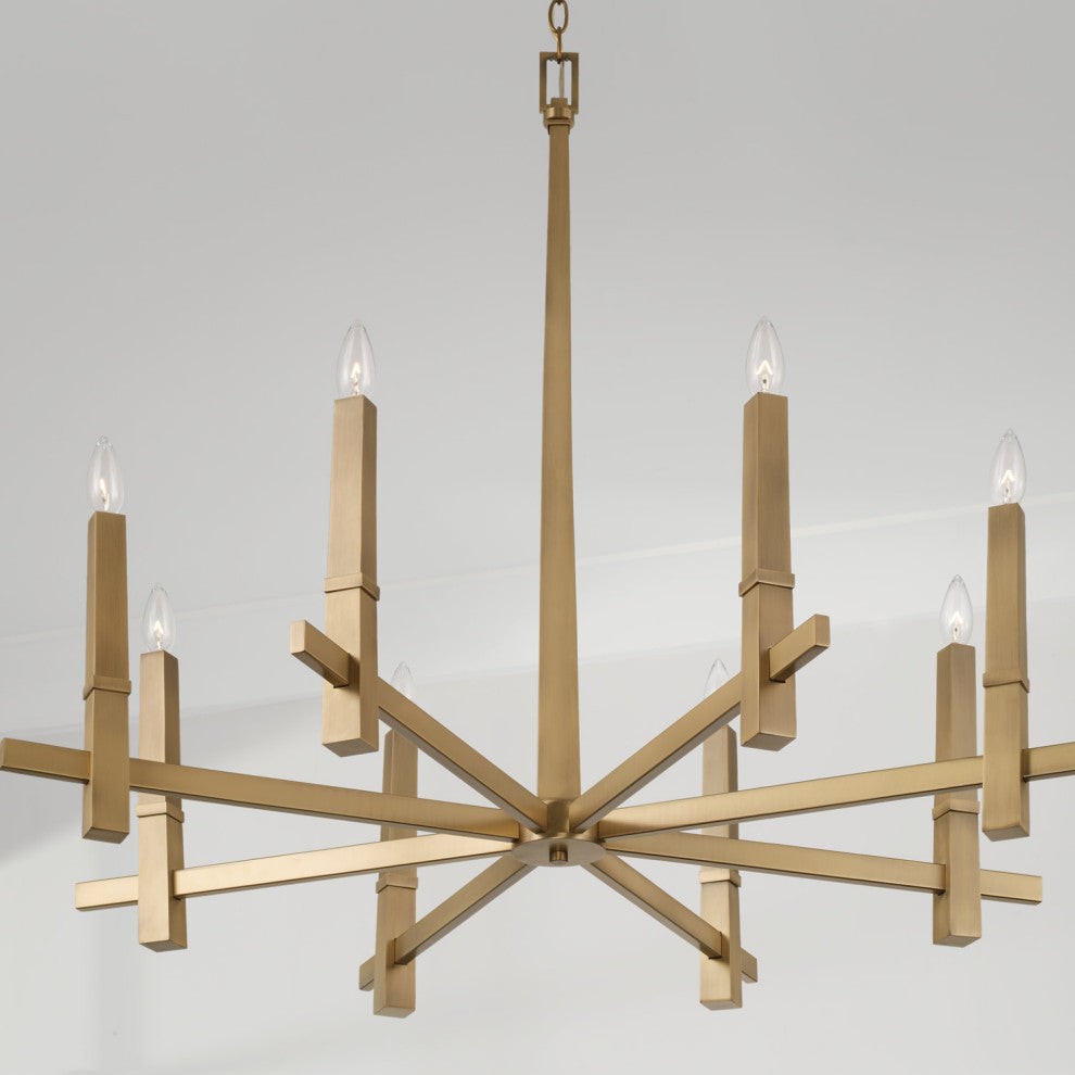 Capital Lighting 449681 Blake 8 Light 39"W Candle Style - Aged Brass