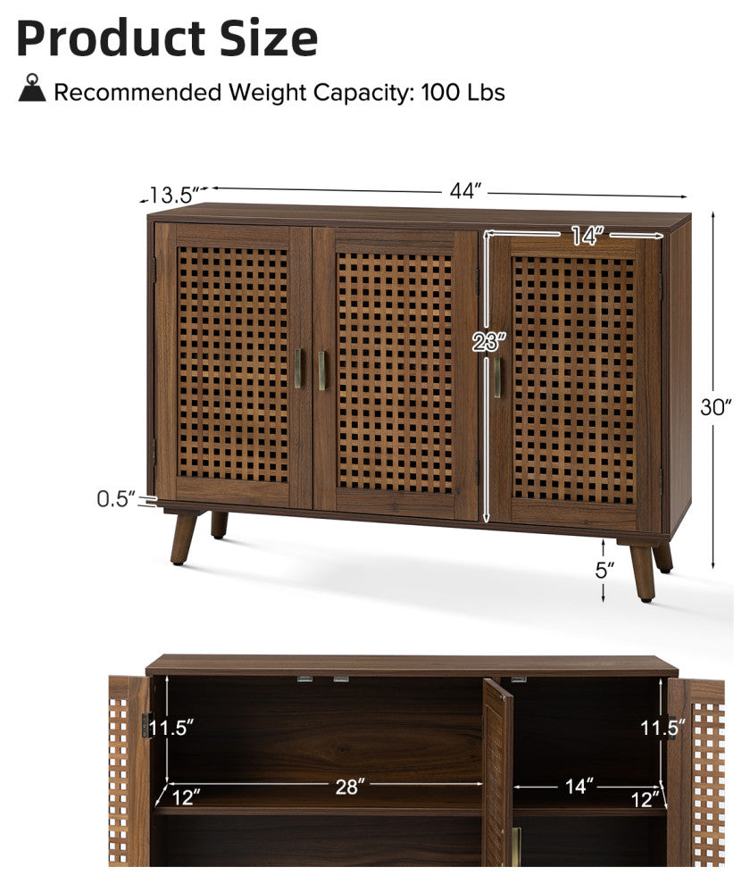 Alexis 3-Door Accent Cabinet, Espresso