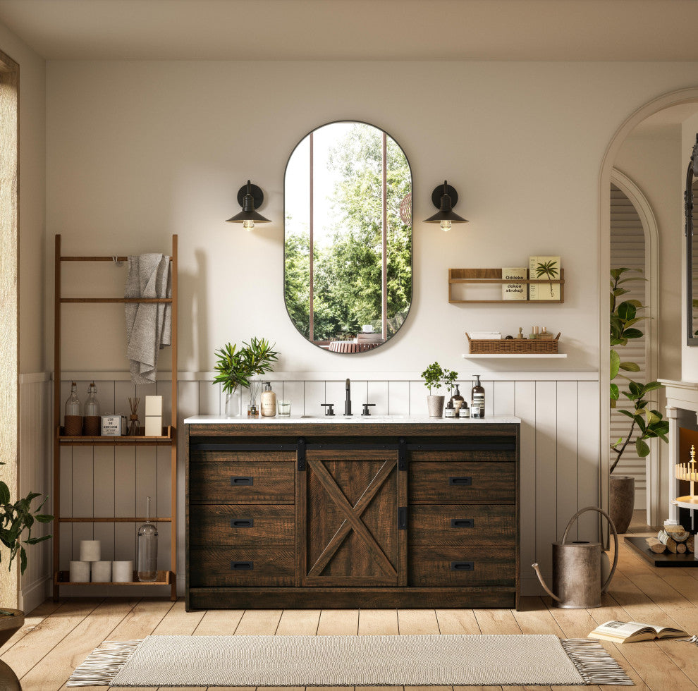 Home Living 60" Single Bathroom Vanity, Expresso
