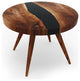 Walnut Round Coffee Table, Opaque Black_15.8" (40cm)