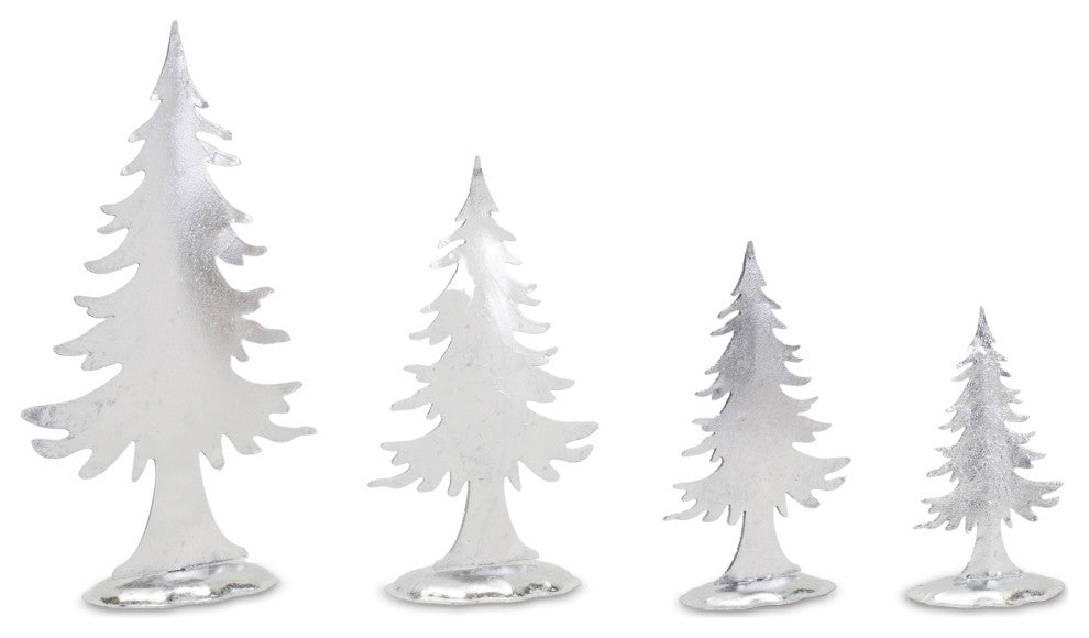 Metal Pine Tree Decor, 8-Piece Set