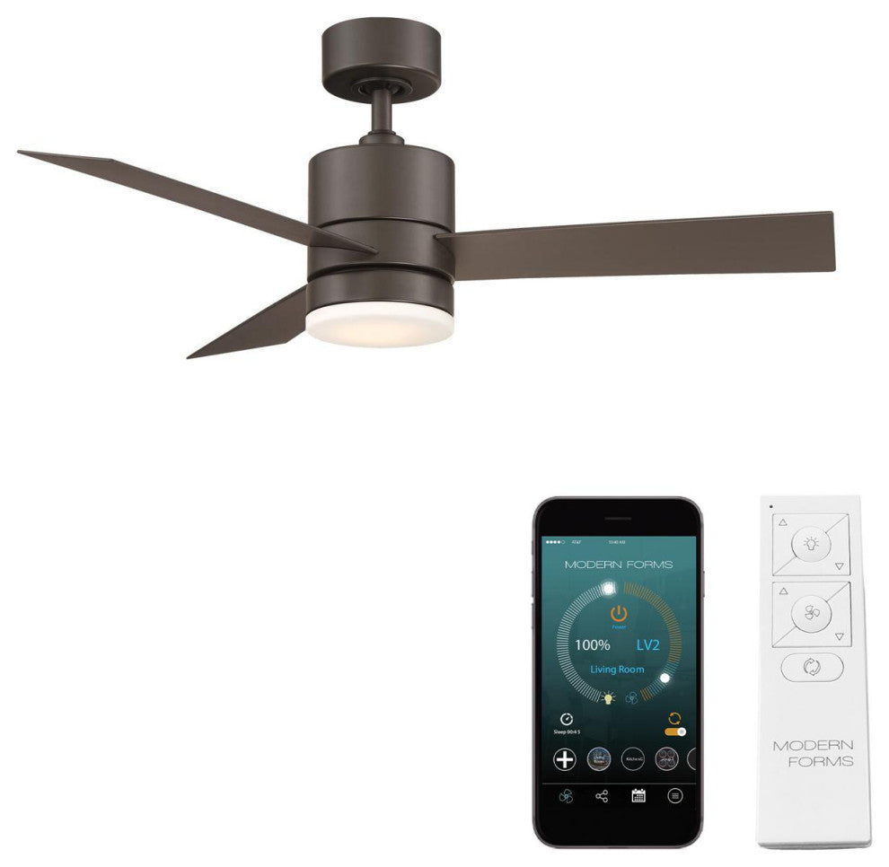 Axis 1 Light 44 in. Indoor Ceiling Fan, 3500K, Bronze