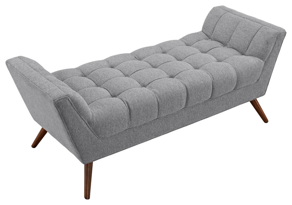 Response Medium Upholstered Fabric Bench, Expectation Gray