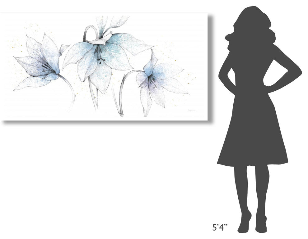 "Blue Graphite Floral Trio" Digital Paper Print by Avery Tillmon, 62"x32"