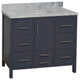 California 42" Bathroom Vanity, Marine Gray, Carrara Marble
