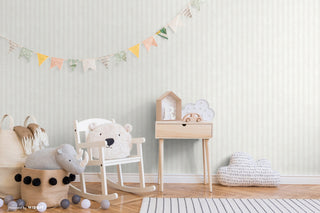 White Tonal Stripe Wallpaper