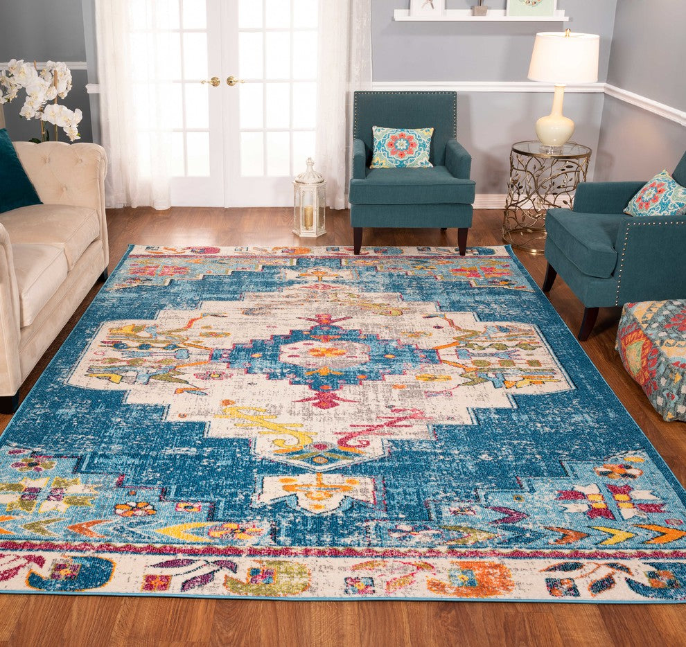 Noori Rug Distressed Delma Blue/Beige Rug