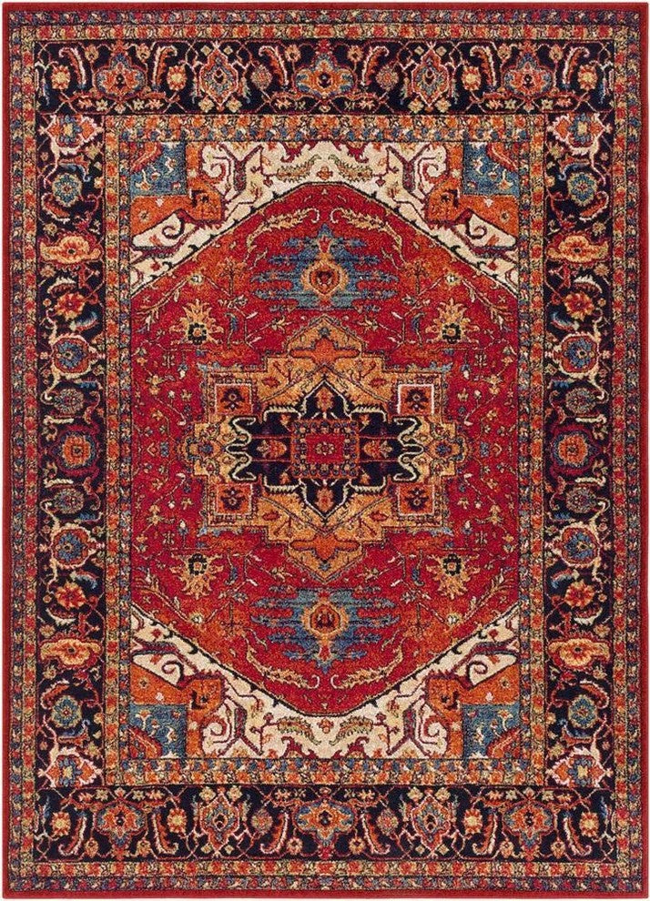 Surya Serapi SRP-1001 3'11"x5'7" Rug, Red/Black/Tan/Blue/Orange/Yellow/Ivory