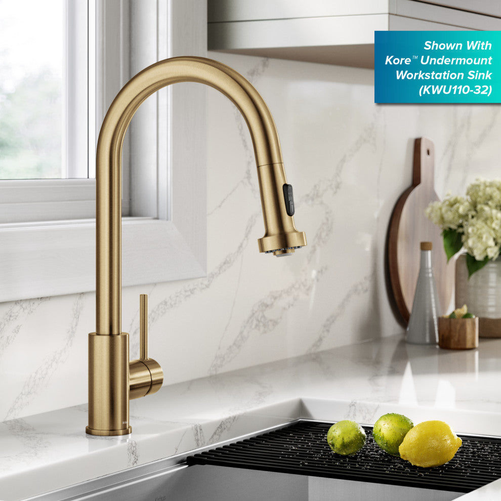 Bolden 2-Function Pull-Down 1-Handle Kitchen Faucet, Brushed Brass