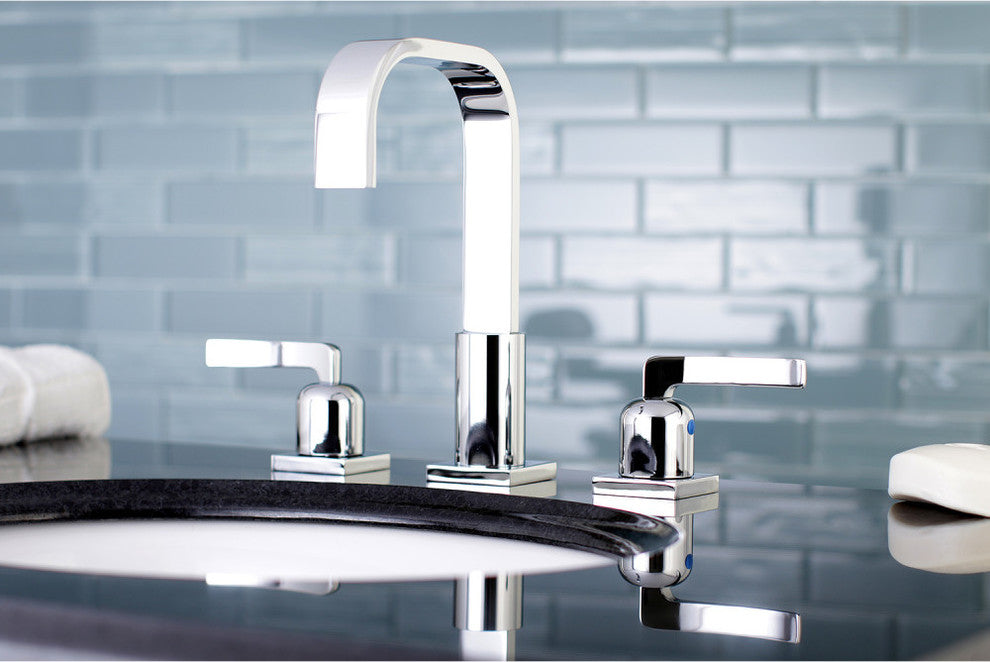 Fauceture Widespread Bathroom Faucet With Retail Pop-Up, Polished Chrome
