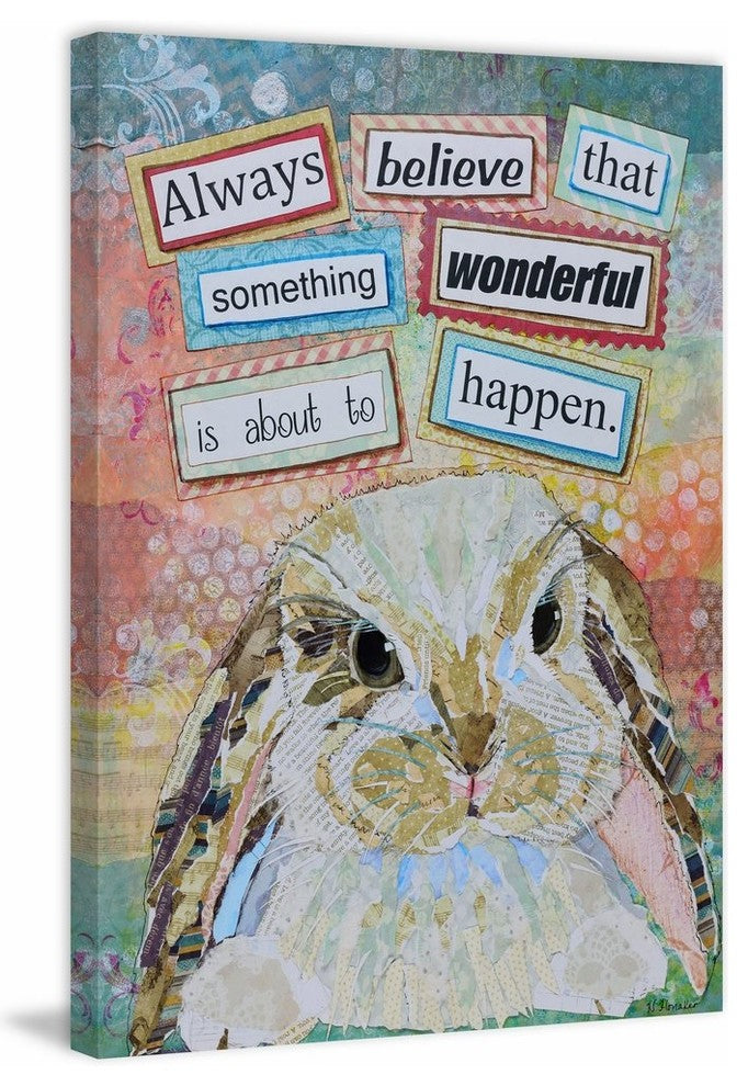 "E. Bunny" Painting Print on Wrapped Canvas, 30"x45"