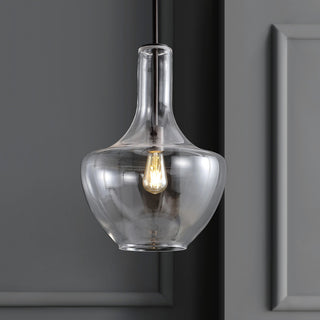 Watts 10.5" Glass, Metal LED Pendant, Oil Rubbed Bronze/Clear, Width: 13.25"