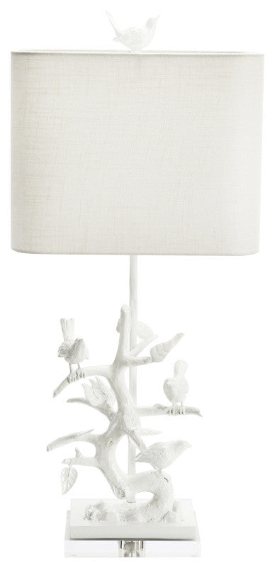 Bird on Branch Table Lamp, 29"H