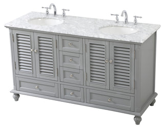 Rhett 60" Double Bathroom Vanity, Gray