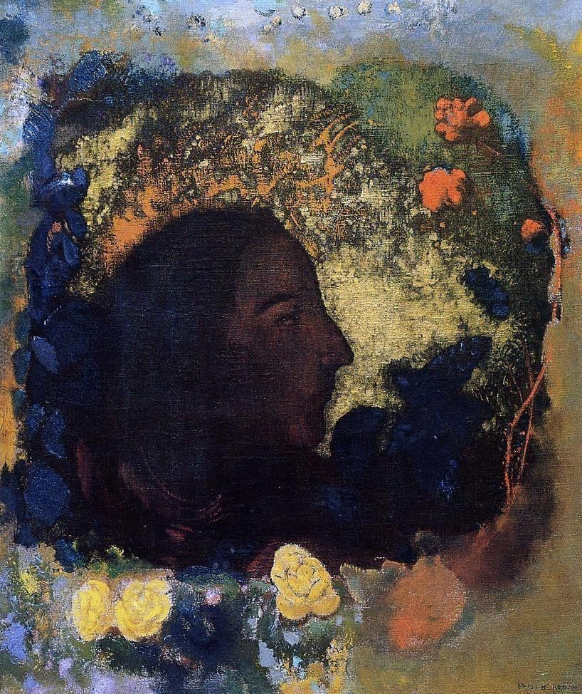 Odilon Redon Black Profile Wall Decal