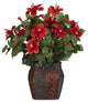 Hibiscus With Vase Silk Plant