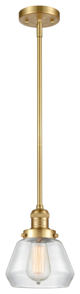 Fulton 1 Light Mini Pendant, Satin Gold, Clear