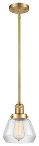 Fulton 1 Light Mini Pendant, Satin Gold, Clear