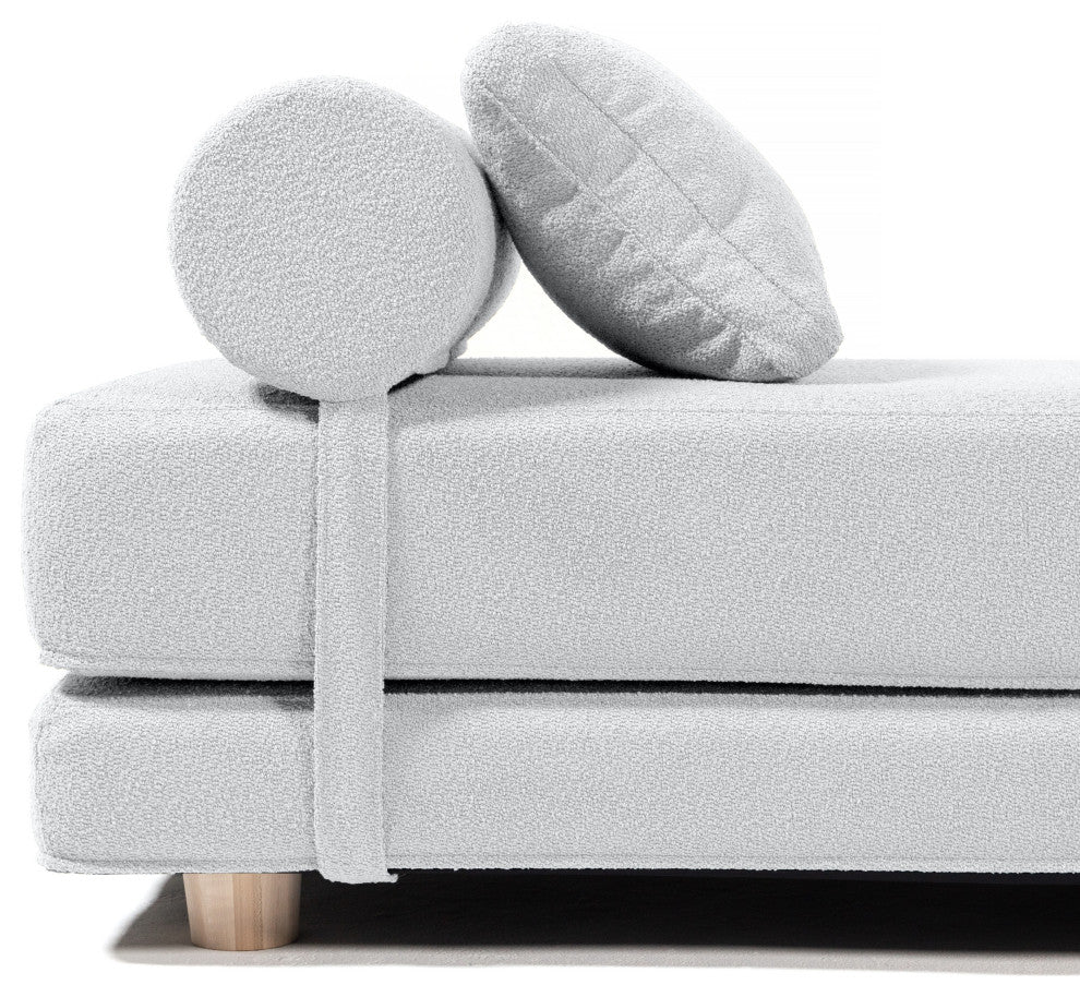Jaxx Avida Daybed, Fold Out Queen Sleeper / Lounger Premium Boucle, Boucle White