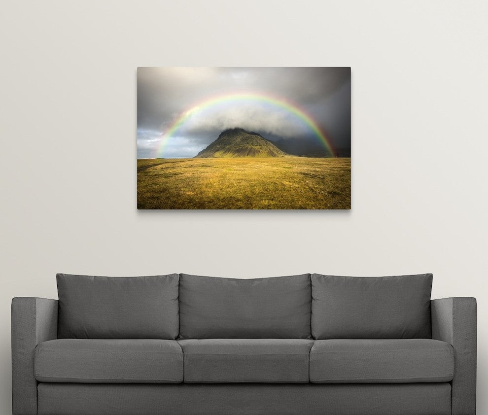 "Heaven's Rainbow, Iceland" Wrapped Canvas Art Print, 48"x32"x1.5"