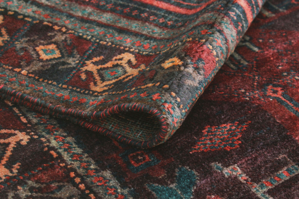 Fine Vintage Distressed Ines Brown/Charcoal Runner, 4'1x8'10