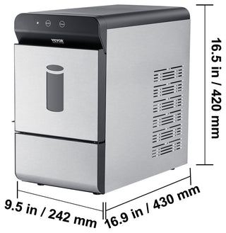 VEVOR Nugget Ice Maker Countertop 37Lbs/24H Portable Ice Cube Machine Self-Clean