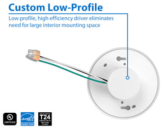 SureFit(v3) LED Flush Mount Ceiling Light, 4000K with Square Nickel Trim