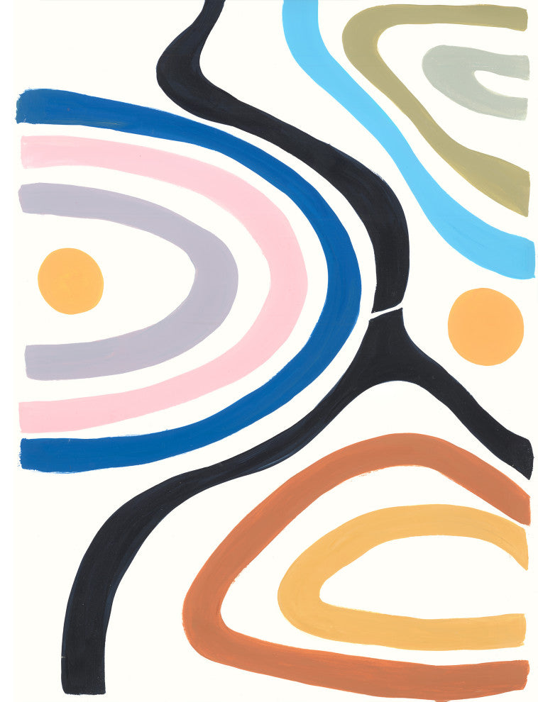 36x48 Colorful Lines IV, Unframed Artwork