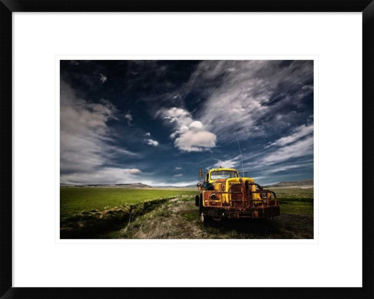 "Yellow Truck" Framed Digital Print by Thorsteinn H. Ingibergsson, 24"x19"