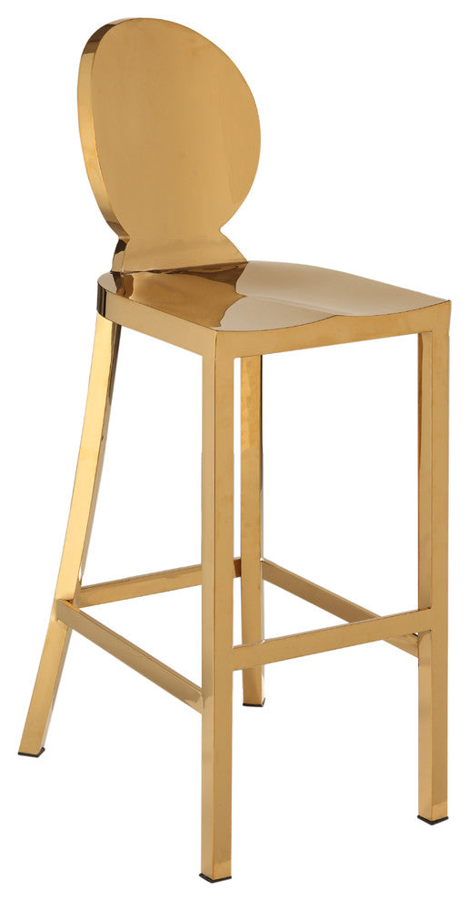 Maddox Kitchen Bar Stool, Gold Stainless Steel