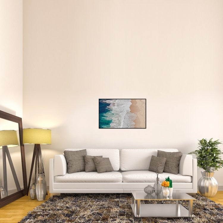 "Where The Ocean Ends" Framed Canvas Giclee by Andreas Feldtkeller, 37x23"