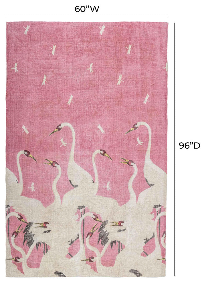 Flamingo Pink 5'x8' Area Rug