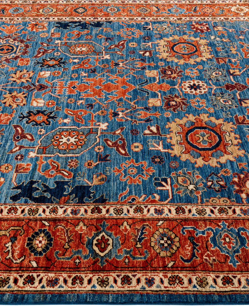 Serapi One-of-a-Kind Hand-Knotted Area Rug Light Blue, 6'4" x 8'9"