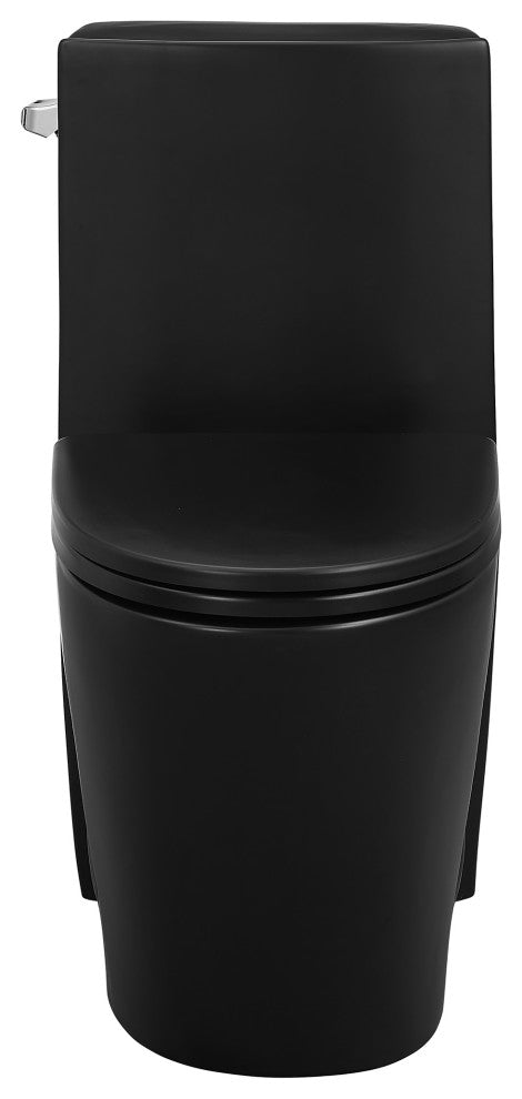 St. Tropez One Piece Elongated Toilet Side Flush, Matte Black
