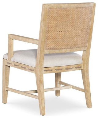 Retreat Cane Back Fabric Upholstered Arm Chair in Beige by Hooker Furniture