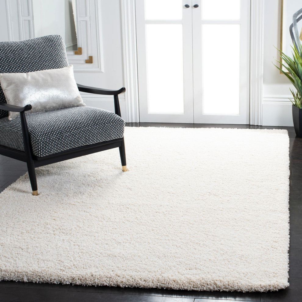 Safavieh Shag Sg180 Solid Color, Shag Rug, Ivory, 3'0"x3'0" Square