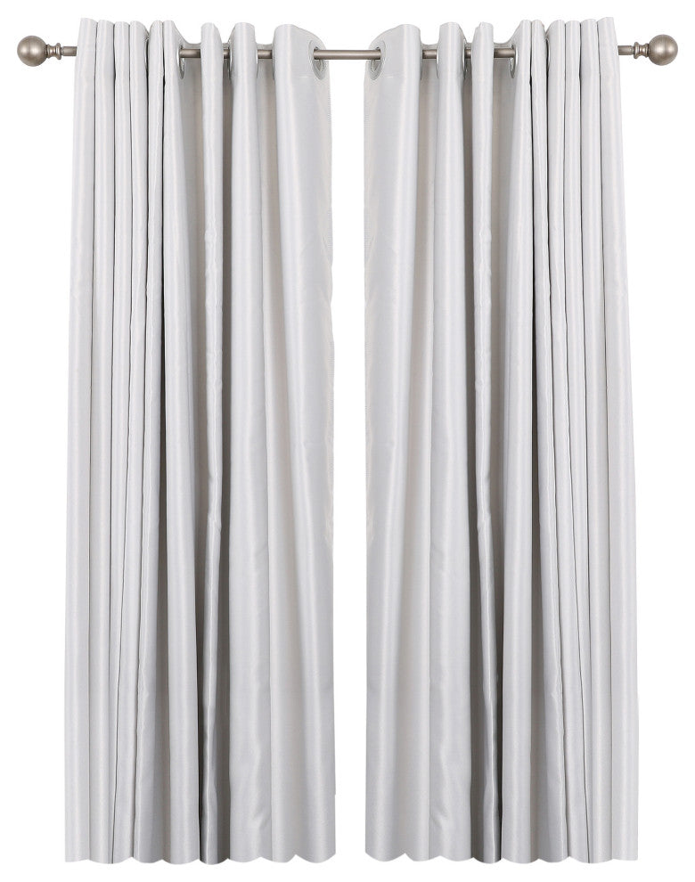 Utopia Alley Curtain Rod with Round Finials, 28-48", Satin Nickel