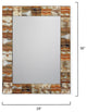 Medium Rectangular Mirror in Natural Faux Horn