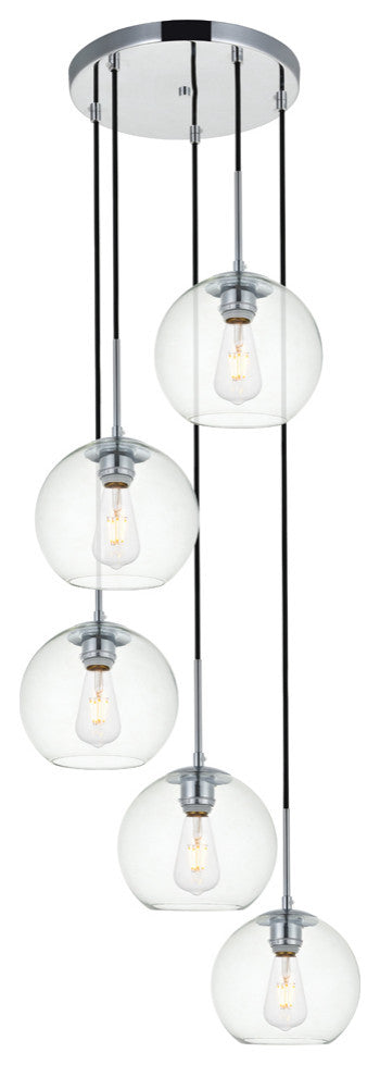 Elegant Baxter 5-Light Chrome Pendant