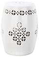 Safavieh Quatrefoil Garden Stool, Antique White