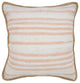Ox Bay Handwoven Pink/White Bordered Cotton Blend Pillow Cover, 20"x20"