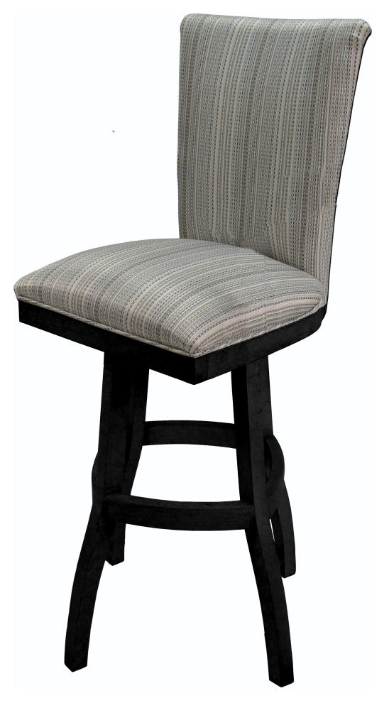 Swivel Wood Stool, 700 Armless, Natural and Black, 34"