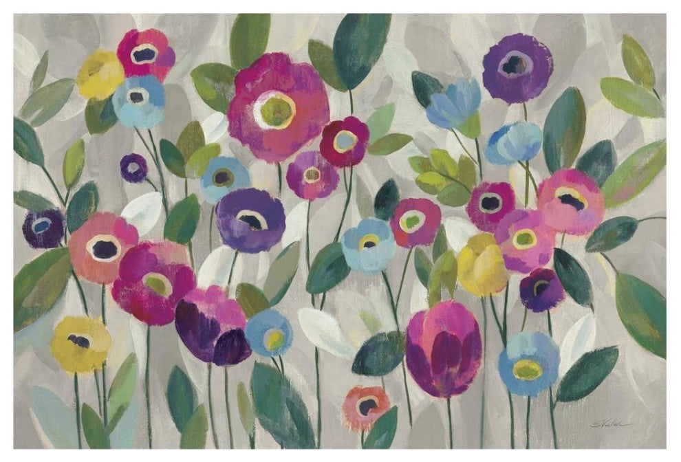 "Fairy Tale Flowers V Pink" Digital Paper Print by Silvia Vassileva, 20"x14"