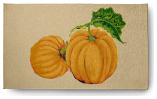 Pumpkin Patch Fall Design Chenille Area Rug, Yellow, 3'x5'