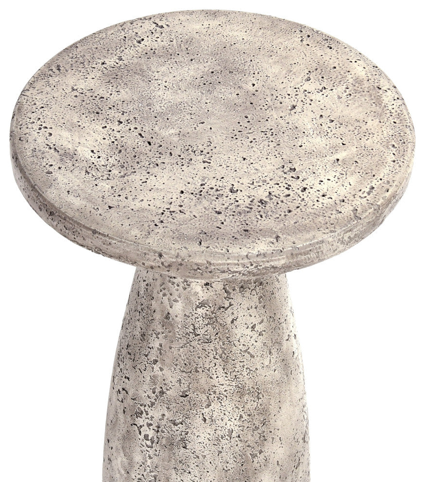 Collins 19" Concrete Outdoor Accent Table by Kosas Home, Light Grey