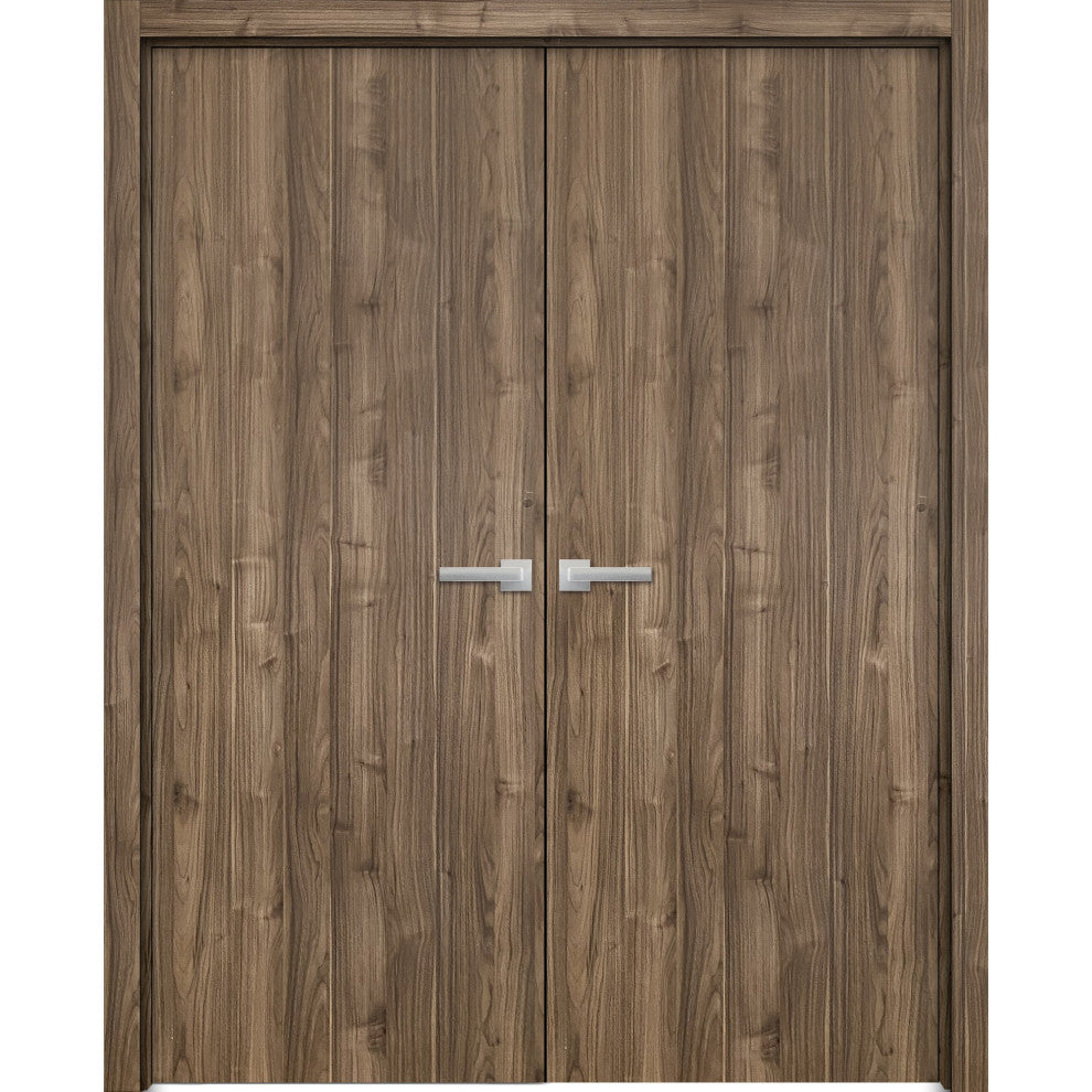 Interior French Double Doors|Planum 0010 Walnut Sturdy Doors -36x84
